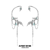 Aqua Fragments 18k Platinum Plating Fishtail Fringe Ear Hook Ear Clips™