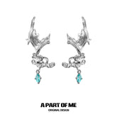 Aqua Fragments 18k Platinum Plating Fishtail Fringe Earclips Ear Clips™