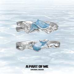 Aqua Fragments S925 Sterling Silver Basic Resizeable Rings™