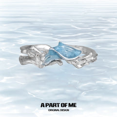 Aqua Fragments S925 Sterling Silver Basic Resizeable Rings™