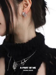 ต่างหูสตั๊ด Butterfly Cage S925 ชุบแพลตตินัม 18K™