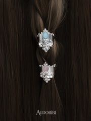 Chivalry Platinum-Plated Vintage Iris Opal Hair Clip™