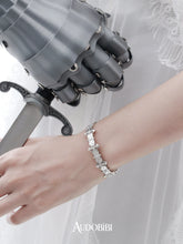 Chivalry Platinum-Plated Vintage Knight's Armor Baroque-Style Adjustable Bracelet Iris Bangle™
