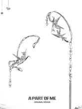 Corigami Era Platinum-Plated Design Pearl Tassel Paper Crane Ear Cuffs Ear Climbers™