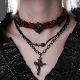 Dark Crows 18K Black Gold Plated Colored Crystal Bead Pendant Necklace™