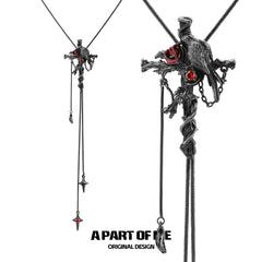 สร้อยคอแบบสวม Crows Pull-Through ชุบทองคำดำ 18K ของ Dark Crows™