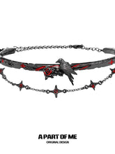 Dark Crows 18K Black Gold Plated Red Crystal Choker Necklace™