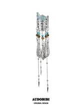Divine Plume Neo-Chinese Style Feather Ethnic-Style Turquoise and Tiger's Eye Tassel Feather Hair Clip™