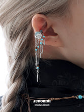 Divine Plume Neo-Chinese Style Platinum Plating Ethnic-Style Turquoise Tassel Feather Ear Clip Ear Cuff™