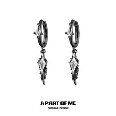 Divine Plume Dove&Crow 18K Platinum Plated Zircon Earrings™