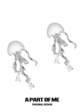 Floating Jellyfish 18K Platinum Plated Stud Earrings™