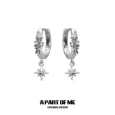 Hello Winter 925 Sterling Silver Snowflake Pendant Earrings™