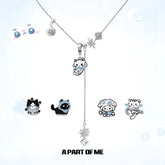 Hello Winter Meow 18K Platinum Plated Soft-Hearted Cat Design Pull-Through Necklace™