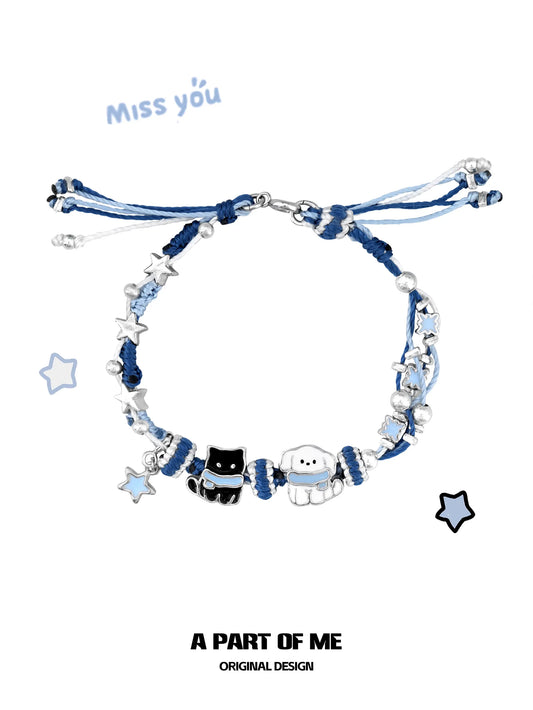 Hello Winter Platinum-Plated Kitten& Puppy Bracelet™
