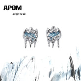 Ice Field S925 18K Platinum Plating Melting Ice Stud Earrings™