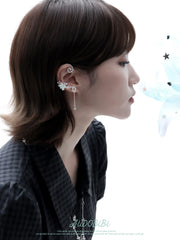Lily Platinum Plating Dreamcore Mint Lily Vine Asymmetrical Ear Hook Ear Clip™
