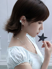 Lily Platinum Plating Dreamcore Mint Lily Vine Asymmetrical Ear Hook Ear Clip™