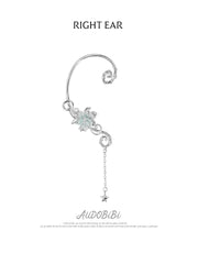 Lily Platinum Plating Dreamcore Mint Lily Vine Asymmetrical Ear Hook Ear Clip™
