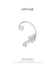 Lily Platinum Plating Dreamcore Mint Lily Vine Asymmetrical Ear Hook Ear Clip™