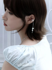 Lily Platinum Plating Dreamcore Mint Lily Vine Dangle Ear Cuff™