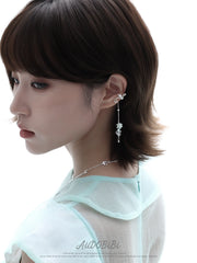 Lily Platinum Plating Dreamcore Mint Lily Vine Dangle Ear Cuff™