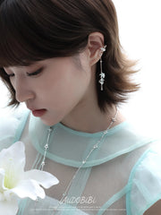 Lily Platinum Plating Dreamcore Mint Lily Vine Dangle Ear Cuff™