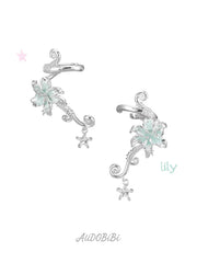 Lily Platinum Plating Dreamcore Mint Lily Vine EarClip Ear Cuff™