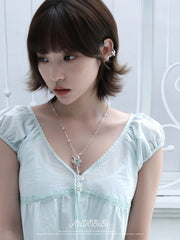 Lily Platinum Plating Mint Lily Vine Tassel Pendant Necklace™