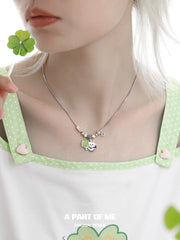 Lucky Clover 18K Platinum Plated Kitten & Puppy Choker Necklace™
