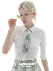 Lucky Clover 18K Platinum Plated Kitten & Puppy Hairclip Hair Clip™