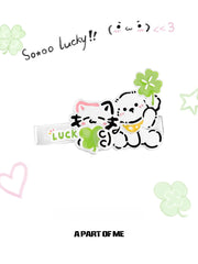 Lucky Clover 18K Platinum Plated Kitten & Puppy Hairclip Hair Clip™