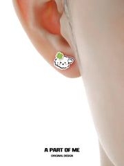Lucky Clover 18K Platinum Plated Kitten & Puppy Stud Earrings™