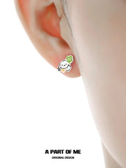Lucky Clover 18K Platinum Plated Kitten & Puppy Stud Earrings™