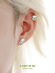 Lucky Clover 18K Platinum Plated Kitten & Puppy Stud Earrings™