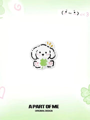 Lucky Clover 18K Platinum Plated Kitten & Puppy Stud Earrings™