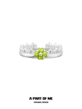 Lucky Clover 925 Sterling Silver Adjustable Green Four-Leaf Clover Ring™