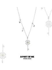 Lucky Clover Platinum Plating Key Charm Necklace™