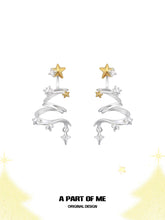 Merry Christmas 925 Platinum Pating Detachable Star Drop Stud Earrings™