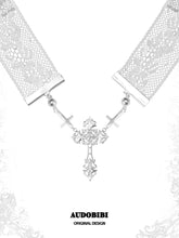 Rebellious Tenderness Lace Choker Necklace with Cross Pendant™
