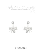 Rebellious Tenderness Plating 925Pin Luxury Vintage Lace Bow-Front Stud Earrrings™