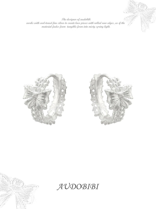 Rebellious Tenderness Platinum Plating 925Pin Luxury Vintage Lace Hoop Earrings™