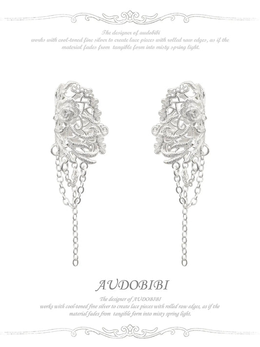 Rebellious Tenderness Platinum Plating Luxury Vintage Lace Ear Cuffs Ear Clips™
