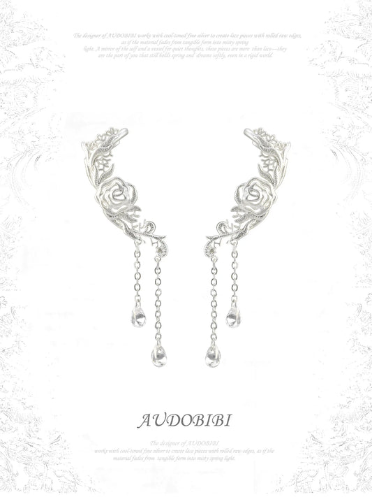 Rebellious Tenderness Platinum Plating Luxury Vintage Lace Rose Earrings™