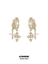 Royale Iris 18K Gold-Plated Vintage Iris Pendant Dangle Earrings™