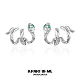 Slytherin House 18k Platinum Plating Twisted Snake Earrings™