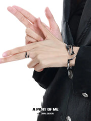 แหวนสลิธีริน S925 Sterling Silver Basic Ice Snake ปรับขนาดได้™