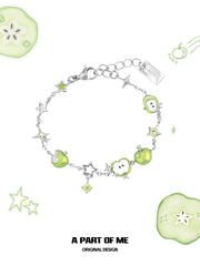 Summer Fruity 18K Platinum Plated Green Apple Bracelet™