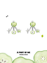 Summer Fruity 18K Platinum Plated Lucky Green Apple Stud Earrings™