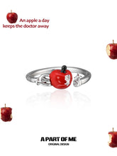 Summer Fruity Sterling Silver Fork & Apple Adjustable Ring™