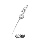 Sunrise to Moonfall 18k Platinum Plating Chalcedony Ear Hook Needle Piercing Earring™